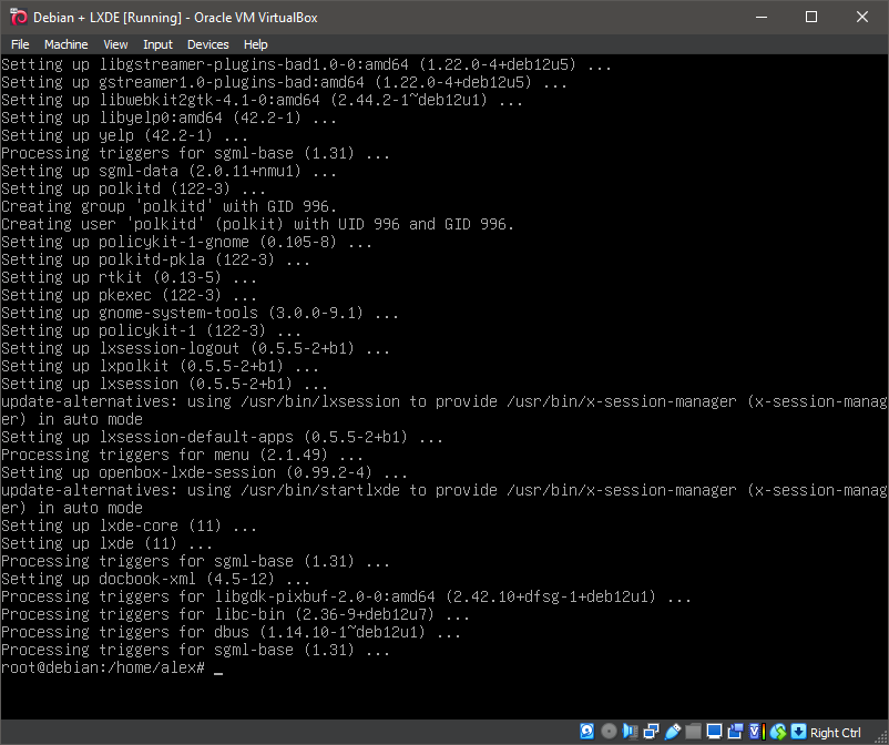 Running 'apt install lxde'